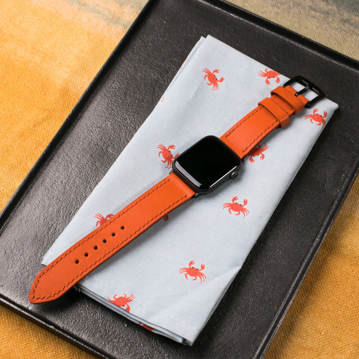 VegTan Deri Apple Watch Kayışı - Orange - Roarcraft TR
