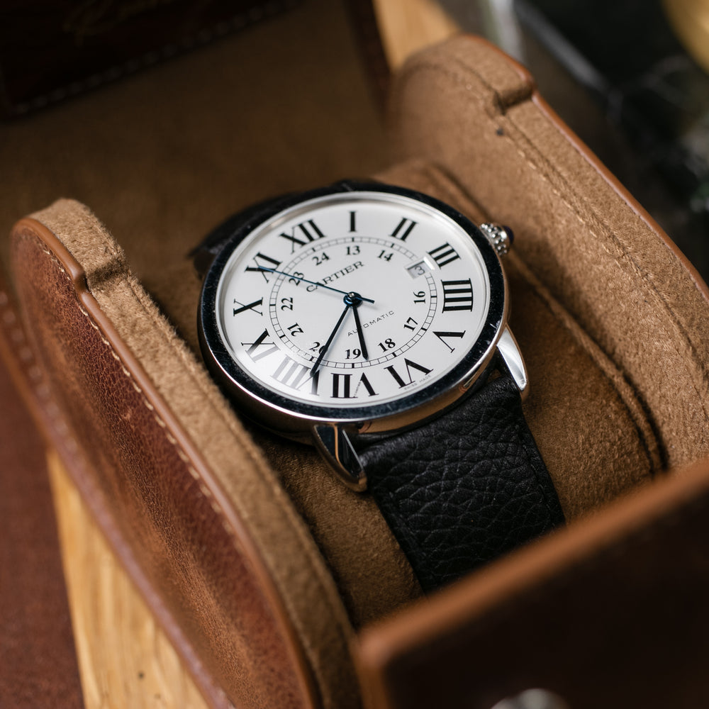 Tekli Deri Saat Kutusu - Tobacco - Watch Roll - Aksesuar