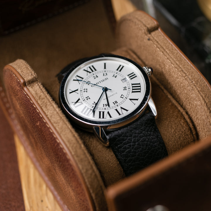 Tekli Deri Saat Kutusu - Tobacco - Watch Roll - Aksesuar