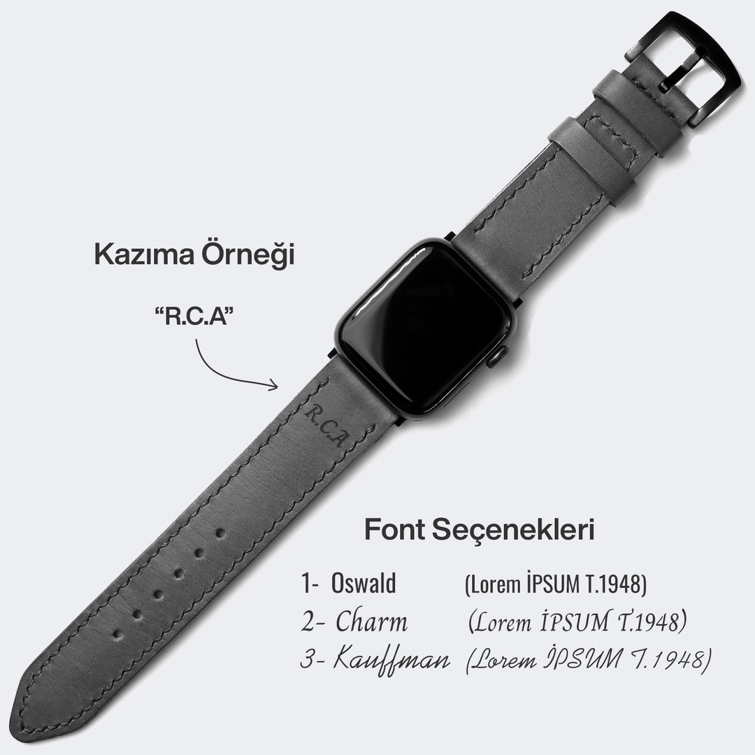 Çift Kat Deri Apple Watch Kayışı - Antik Kahve - Roarcraft TR