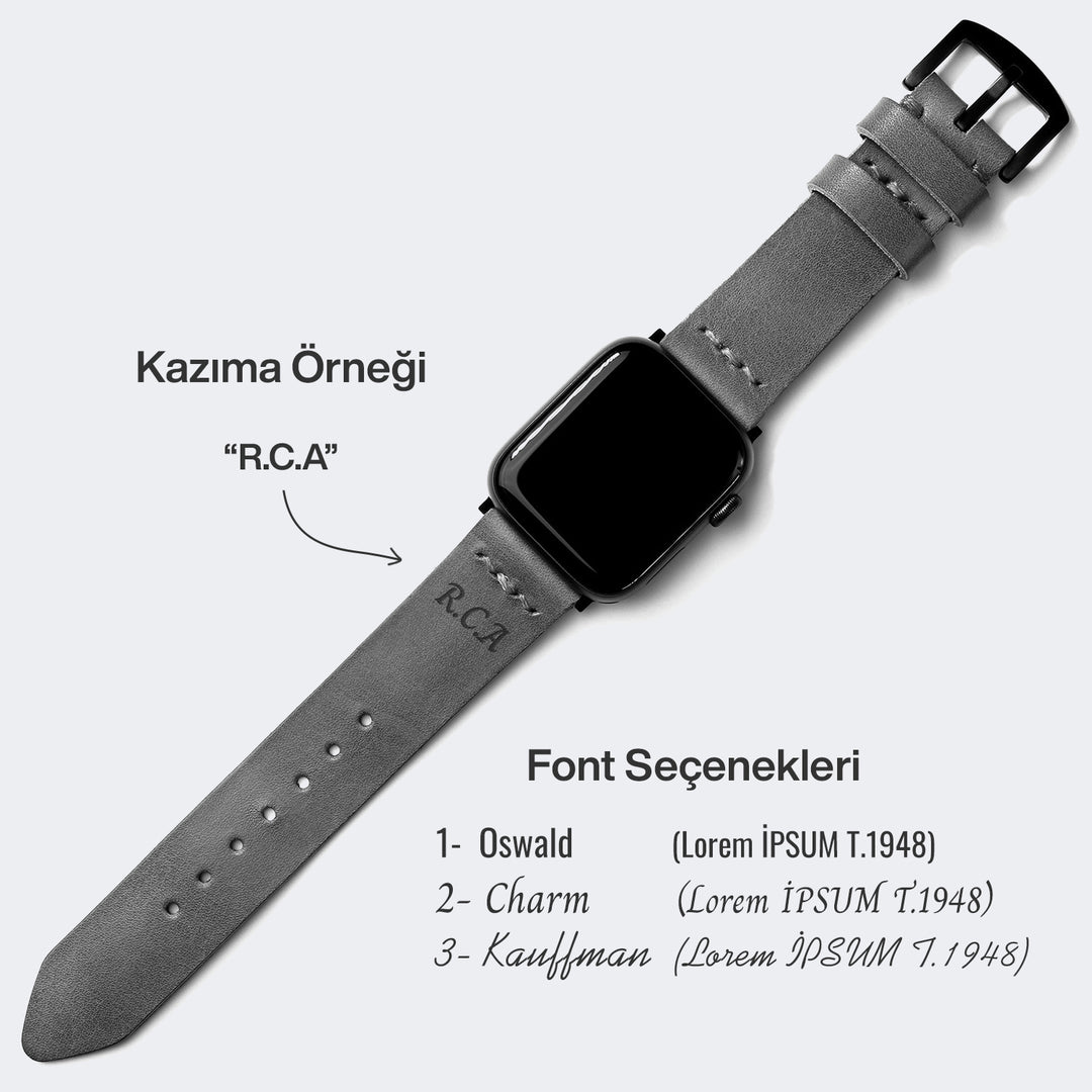 Tek Kat Deri Apple Watch Kordon - Indigo Mavi - Roarcraft TR