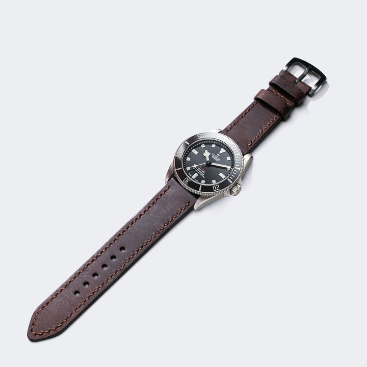 Pueblo Çift Katlı Deri Saat Kayışı - Rustic Brown