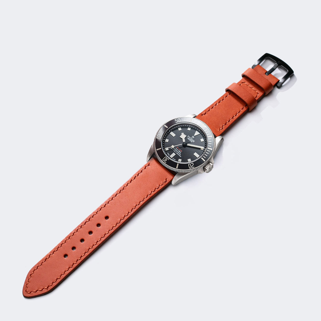 Pueblo Çift Katlı Deri Saat Kayışı - Orange