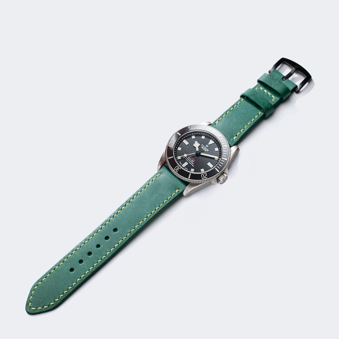 Pueblo Çift Katlı Deri Saat Kayışı - Smooth Teal