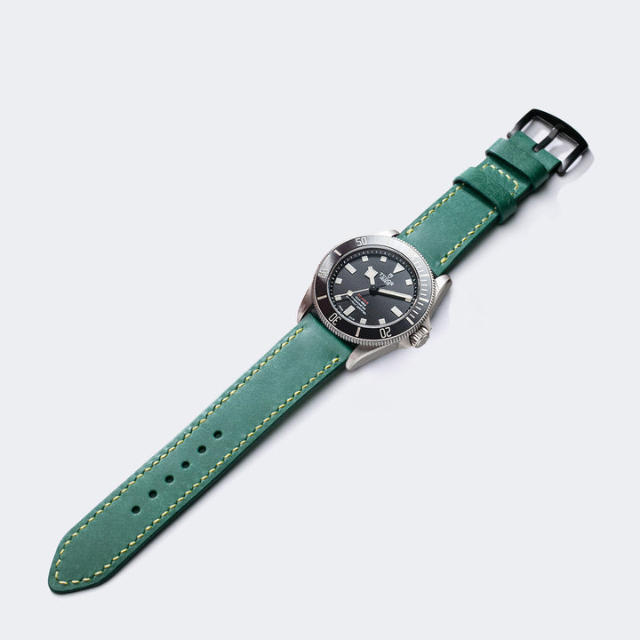 Pueblo Çift Katlı Deri Saat Kayışı - Smooth Teal