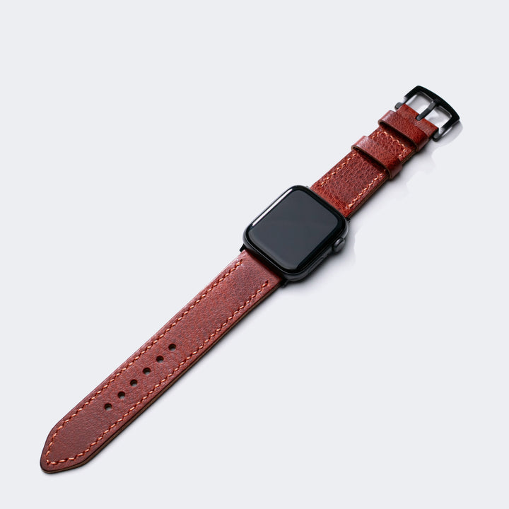 Çift Kat Deri Apple Watch Kayışı - Burgundy