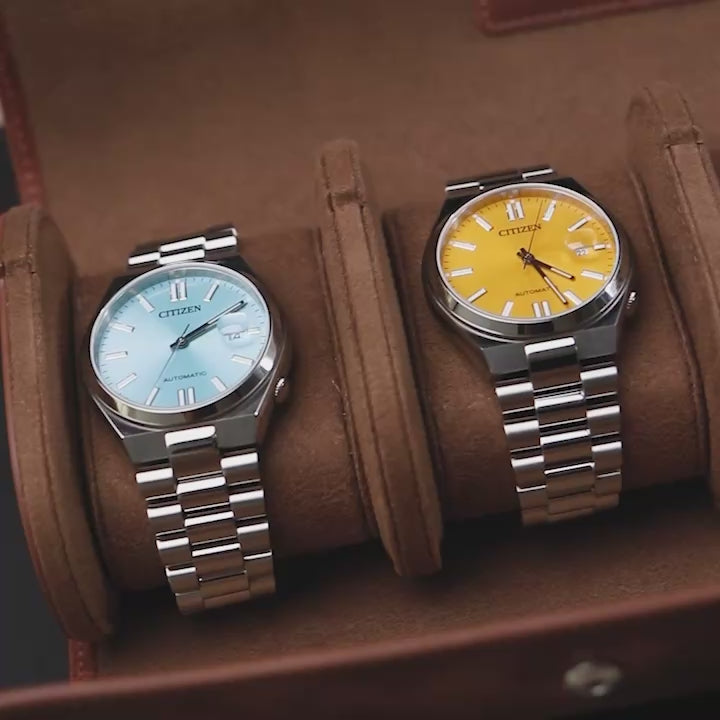 Tekli Deri Saat Kutusu - Tobacco - Watch Roll