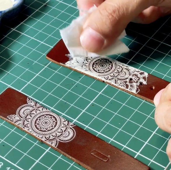 Mandala - Tek Kat Deri Apple Watch Kordon - Antik Kahve