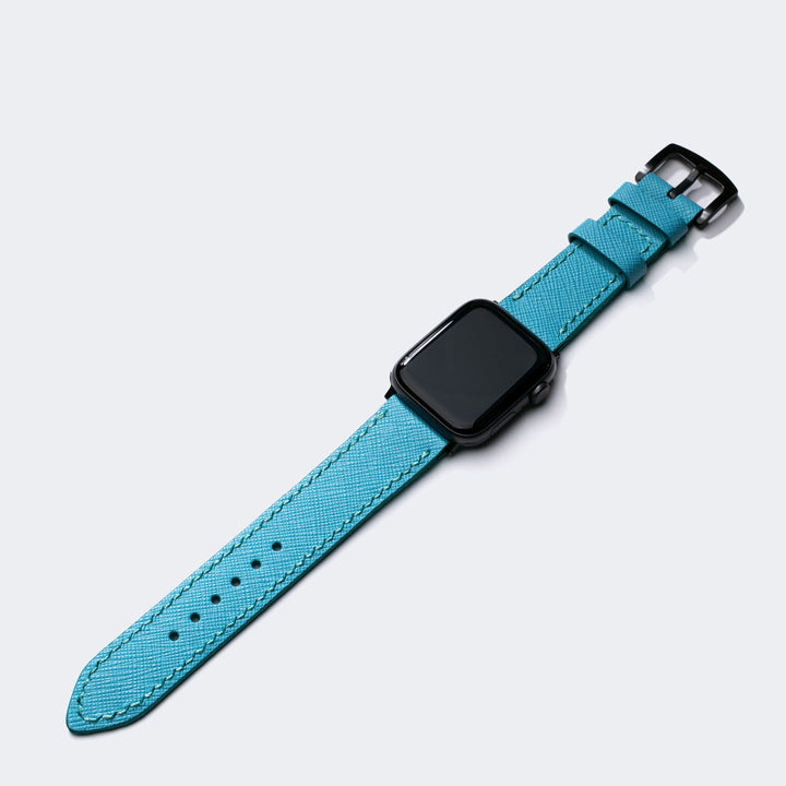 Saffiano Olimpik Mavi Deri Apple Watch Kayış