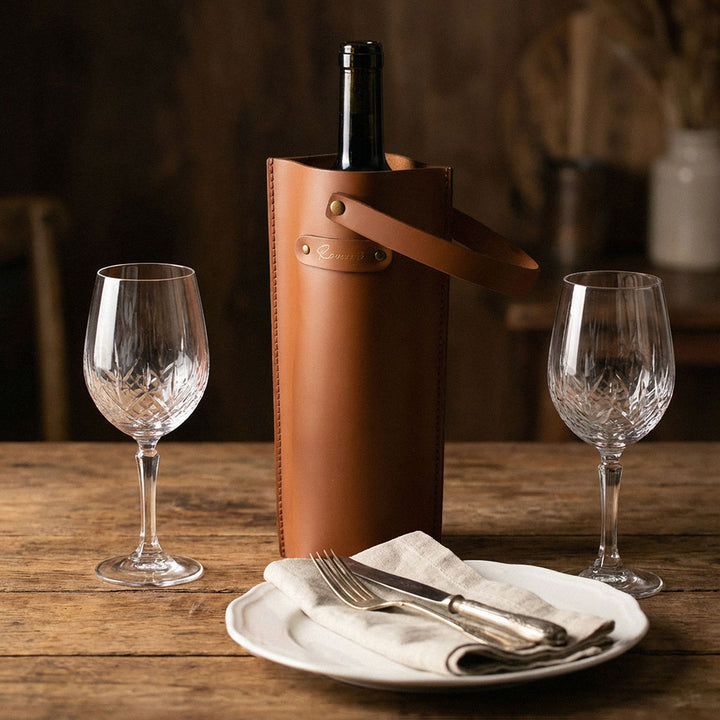Deri Şarap Taşıma Kılıfı