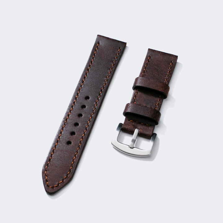 Pueblo Çift Katlı Deri Saat Kayışı - Rustic Brown