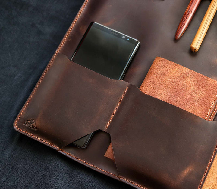 iPad Organizer - Antik Kahve Deri Kılıf 
