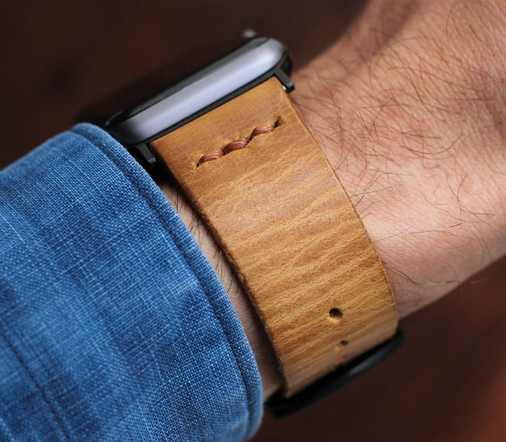 Tek Kat Deri Apple Watch Kordon - Hardal - Roarcraft TR