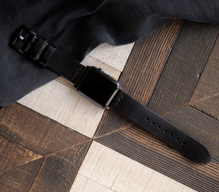 Apple Watch Deri Kordon - Siyah