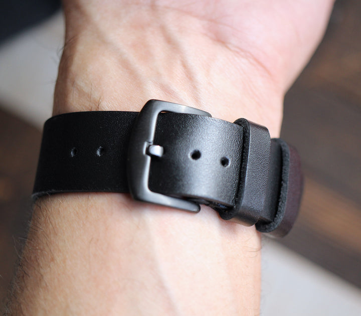 Apple Watch Deri Kordon - Siyah