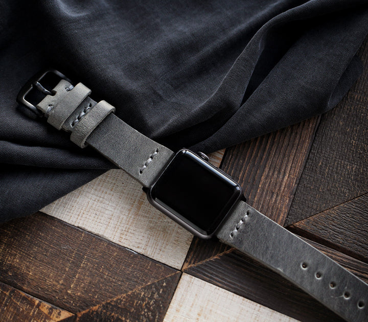 Apple Watch Deri Kordon - Antik Gri