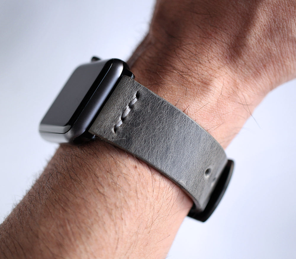 Apple Watch Deri Kordon - Antik Gri