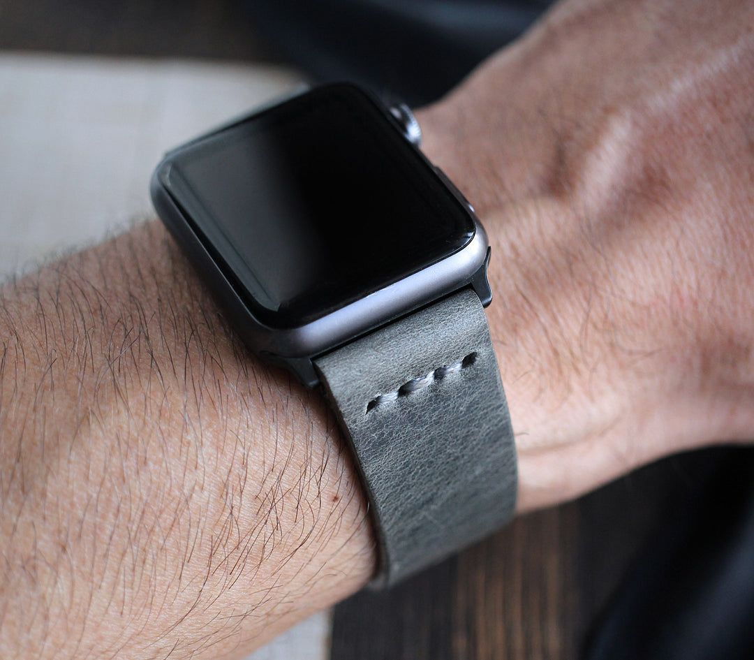 Apple Watch Deri Kordon - Antik Gri