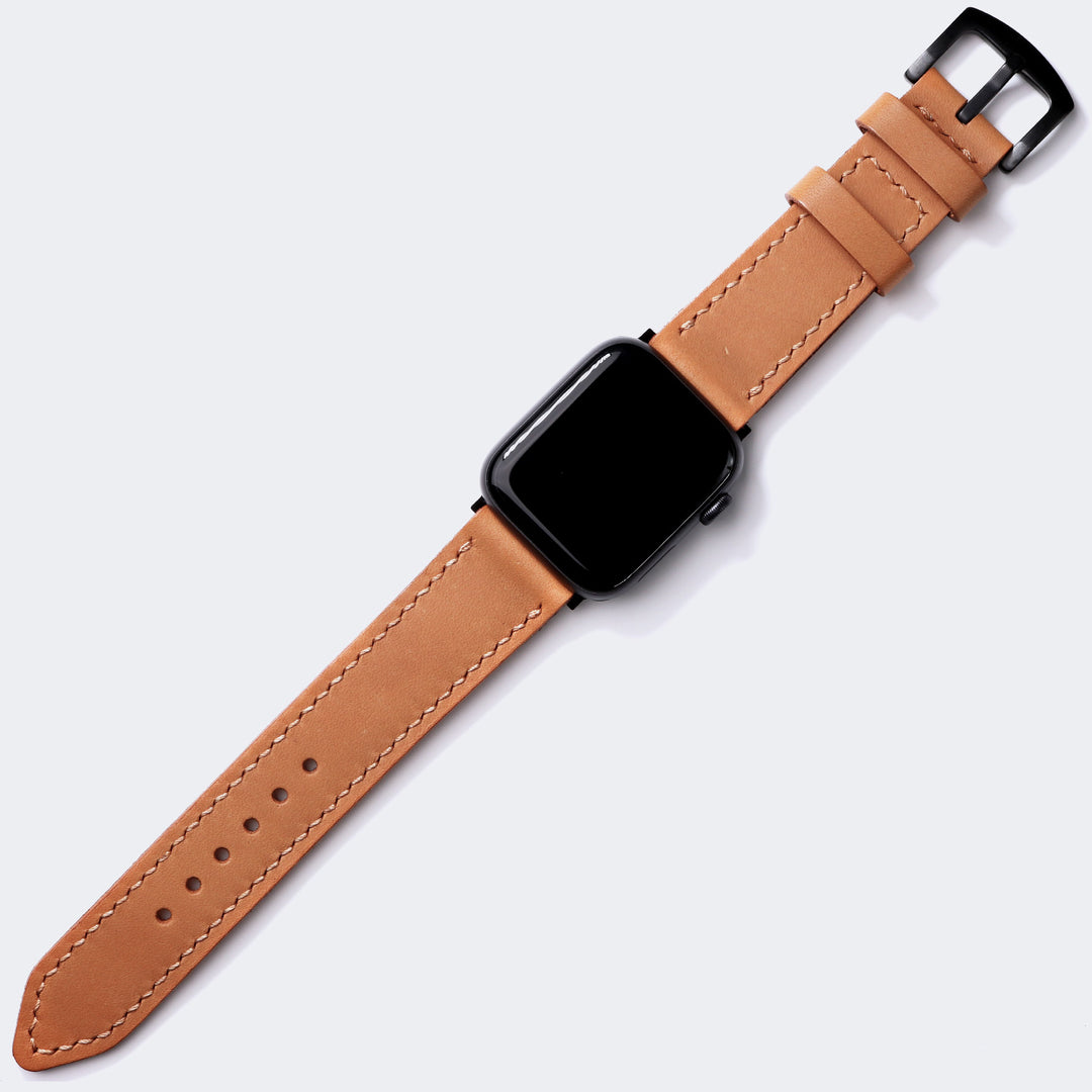 VegTan Deri Apple Watch Kayışı - Apricot - Roarcraft TR