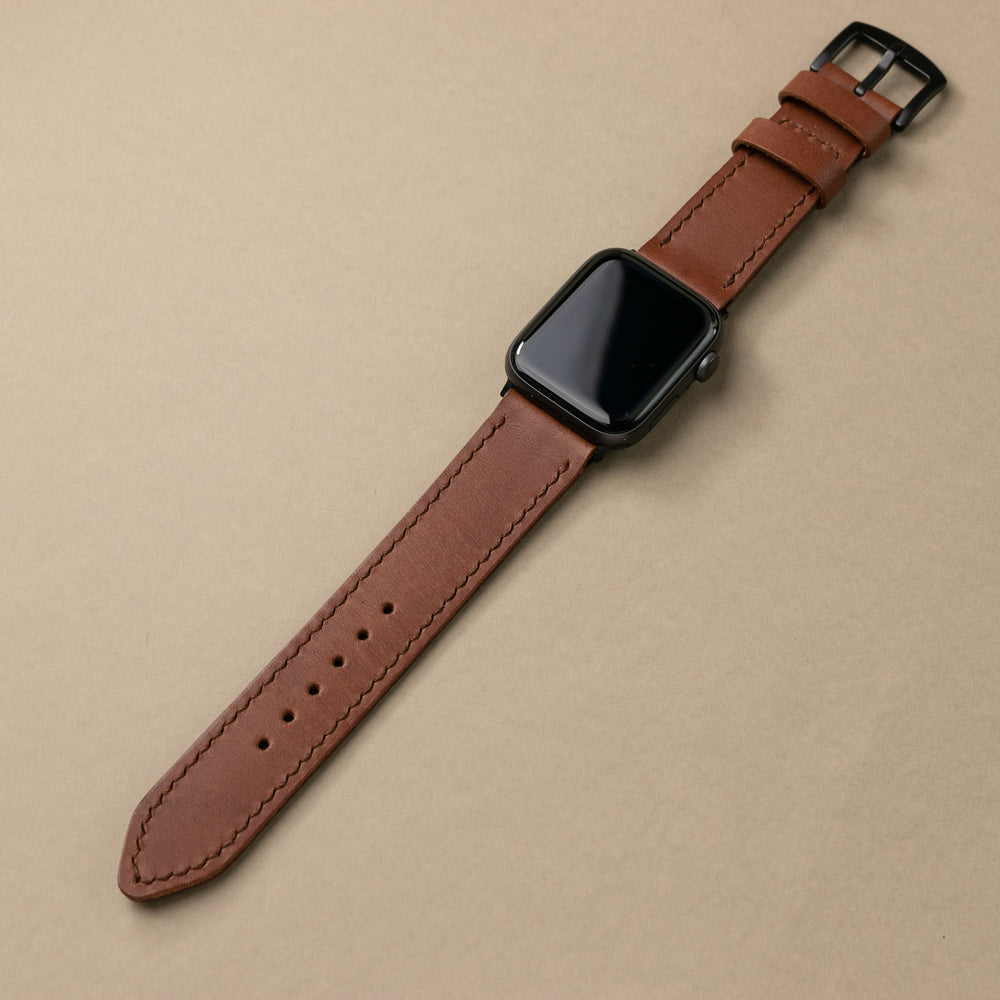 VegTan Deri Apple Watch Kayışı - Mocha - Roarcraft TR