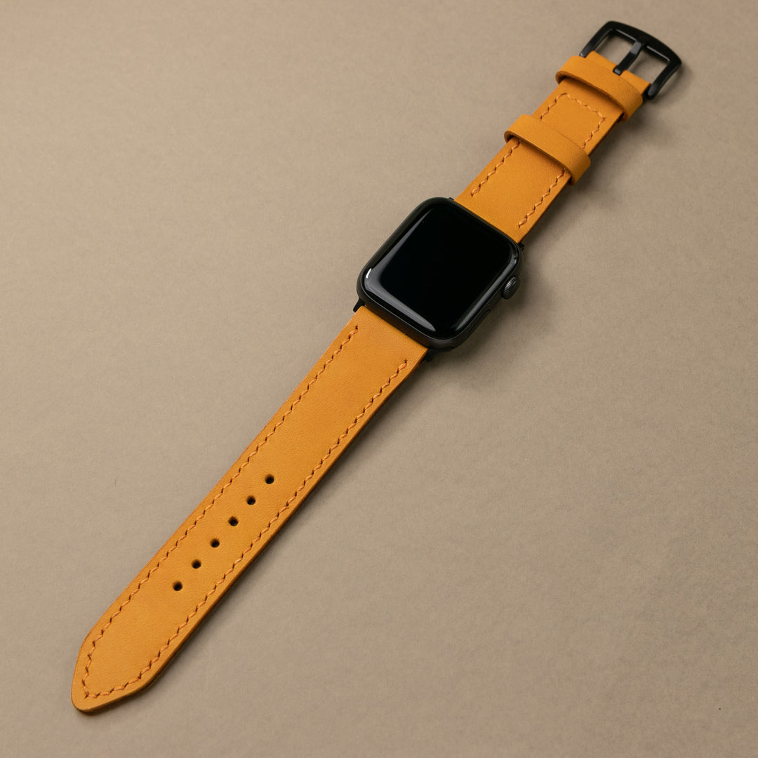 VegTan Deri Apple Watch Kayışı - Sunflower - Roarcraft TR