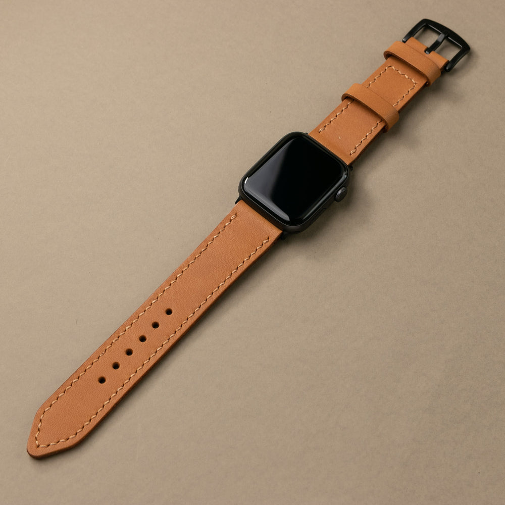 VegTan Deri Apple Watch Kayışı - Apricot - Roarcraft TR