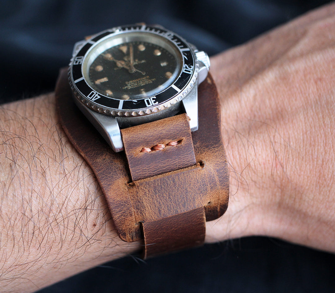 (YENİ) Bund Strap - Deri Saat Kayışı - Antik Kahve