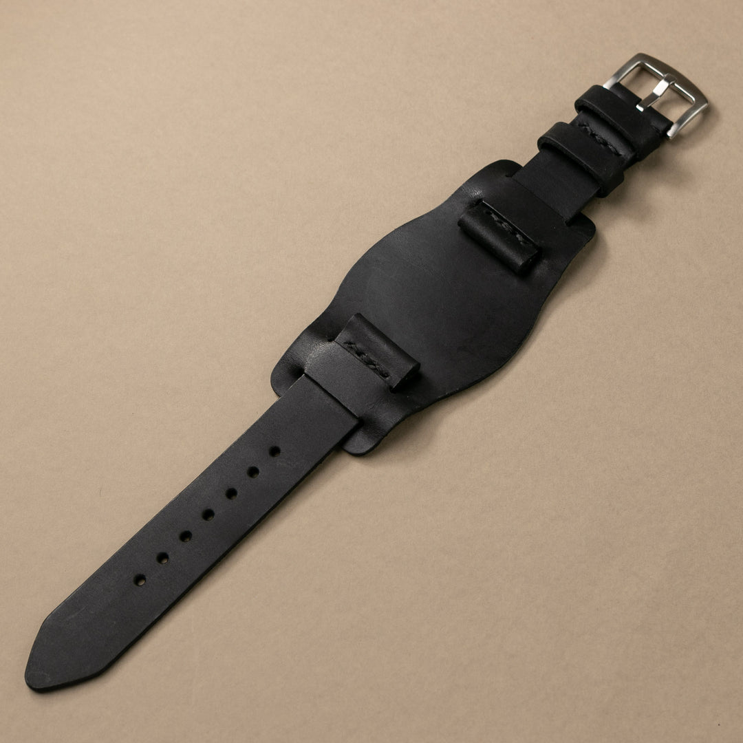 Bund Strap - Tek Kat Deri Saat Kayışı - Siyah - Roarcraft TR
