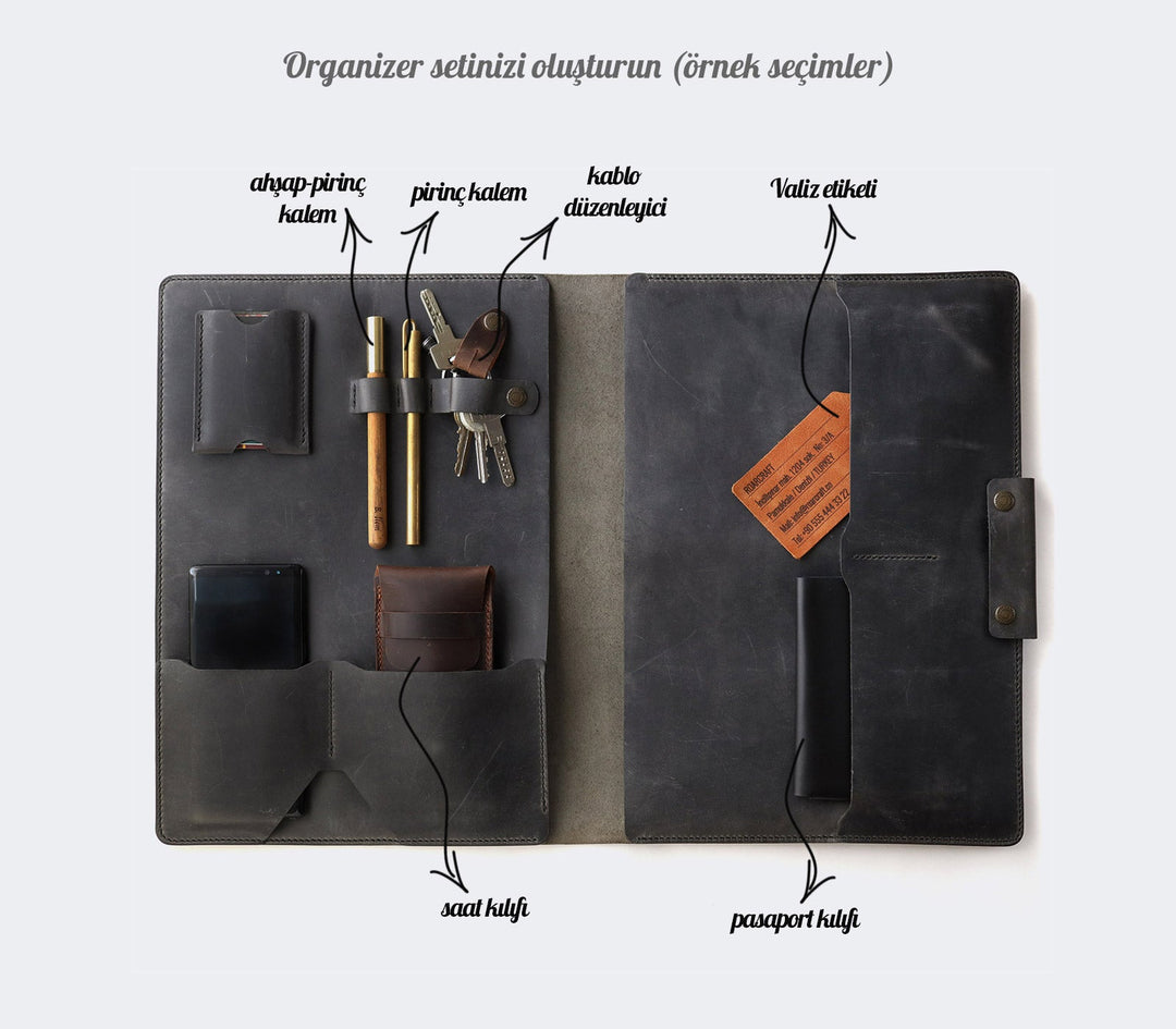 MacBook Organizer - Deri Kılıf - Roarcraft TR