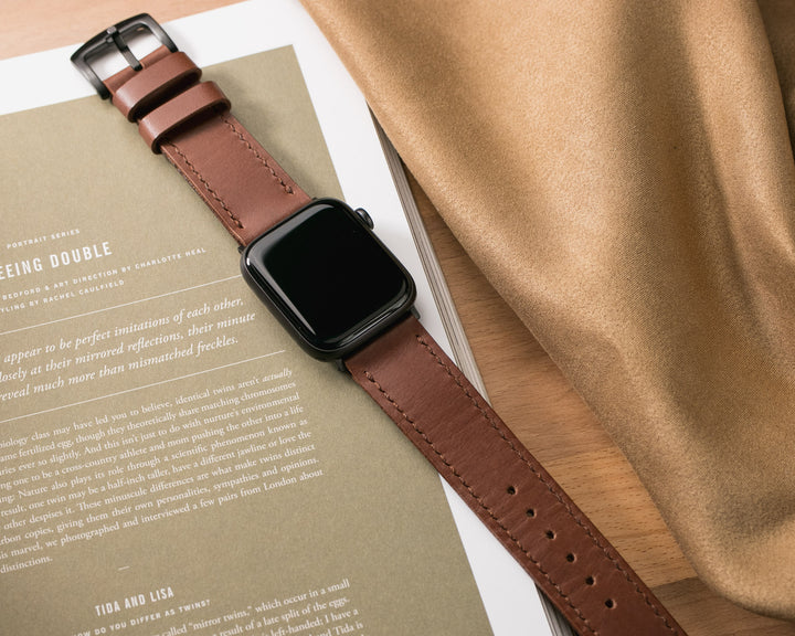 VegTan Deri Apple Watch Kayışı - Mocha - Roarcraft TR