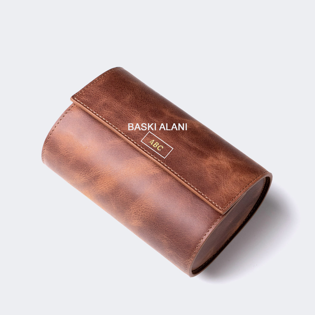 İkili Deri Saat Kutusu - Watch Roll - Aksesuar